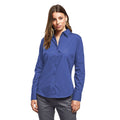 Royal - Side - Premier Womens-Ladies Poplin Long Sleeve Blouse - Plain Work Shirt