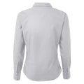 Silver - Back - Premier Womens-Ladies Poplin Long Sleeve Blouse - Plain Work Shirt