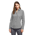 Silver - Side - Premier Womens-Ladies Poplin Long Sleeve Blouse - Plain Work Shirt