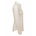 Natural - Side - Premier Womens-Ladies Poplin Long-Sleeved Blouse