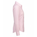Pink - Side - Premier Womens-Ladies Poplin Long-Sleeved Blouse