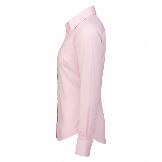 Pink - Lifestyle - Premier Womens-Ladies Poplin Long-Sleeved Blouse