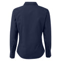 Navy - Back - Premier Womens-Ladies Poplin Long Sleeve Blouse - Plain Work Shirt