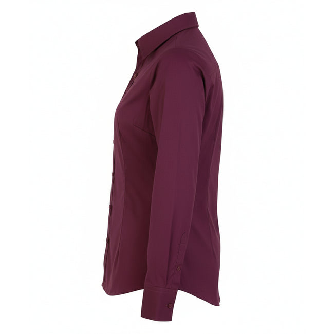 Aubergine - Lifestyle - Premier Womens-Ladies Poplin Long-Sleeved Blouse