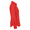 Red - Side - Premier Womens-Ladies Poplin Long-Sleeved Blouse