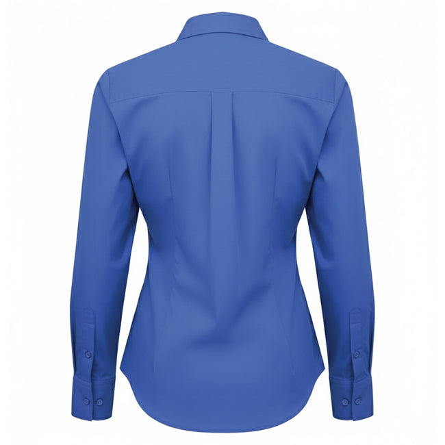 Royal - Back - Premier Womens-Ladies Poplin Long-Sleeved Blouse