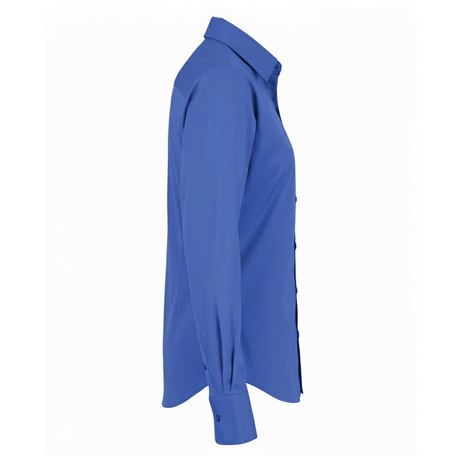 Royal - Side - Premier Womens-Ladies Poplin Long-Sleeved Blouse