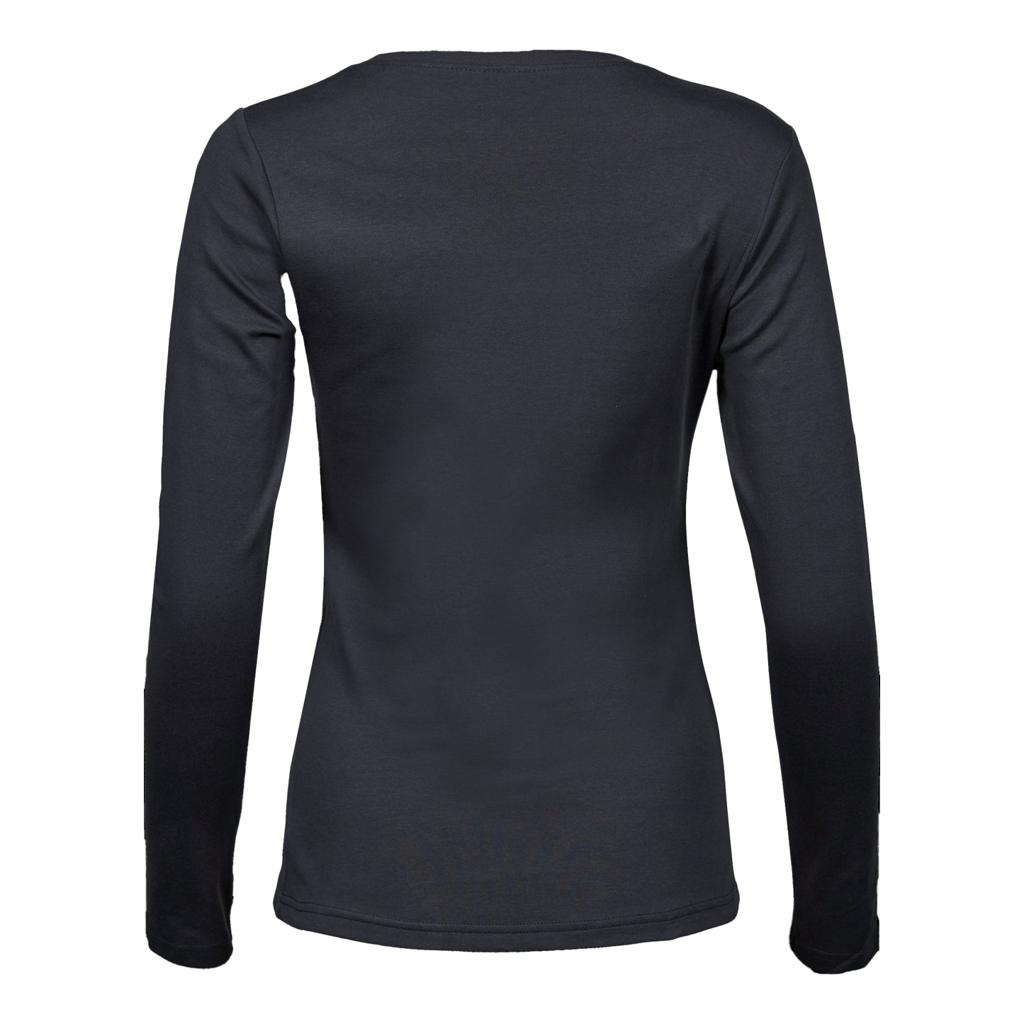 Dark Grey - Back - Tee Jays Womens-Ladies Interlock Long-Sleeved T-Shirt