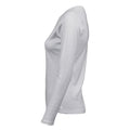 White - Side - Tee Jays Womens-Ladies Interlock Long-Sleeved T-Shirt