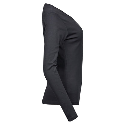 Dark Grey - Lifestyle - Tee Jays Womens-Ladies Interlock Long-Sleeved T-Shirt