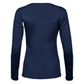 Navy - Back - Tee Jays Womens-Ladies Interlock Long-Sleeved T-Shirt