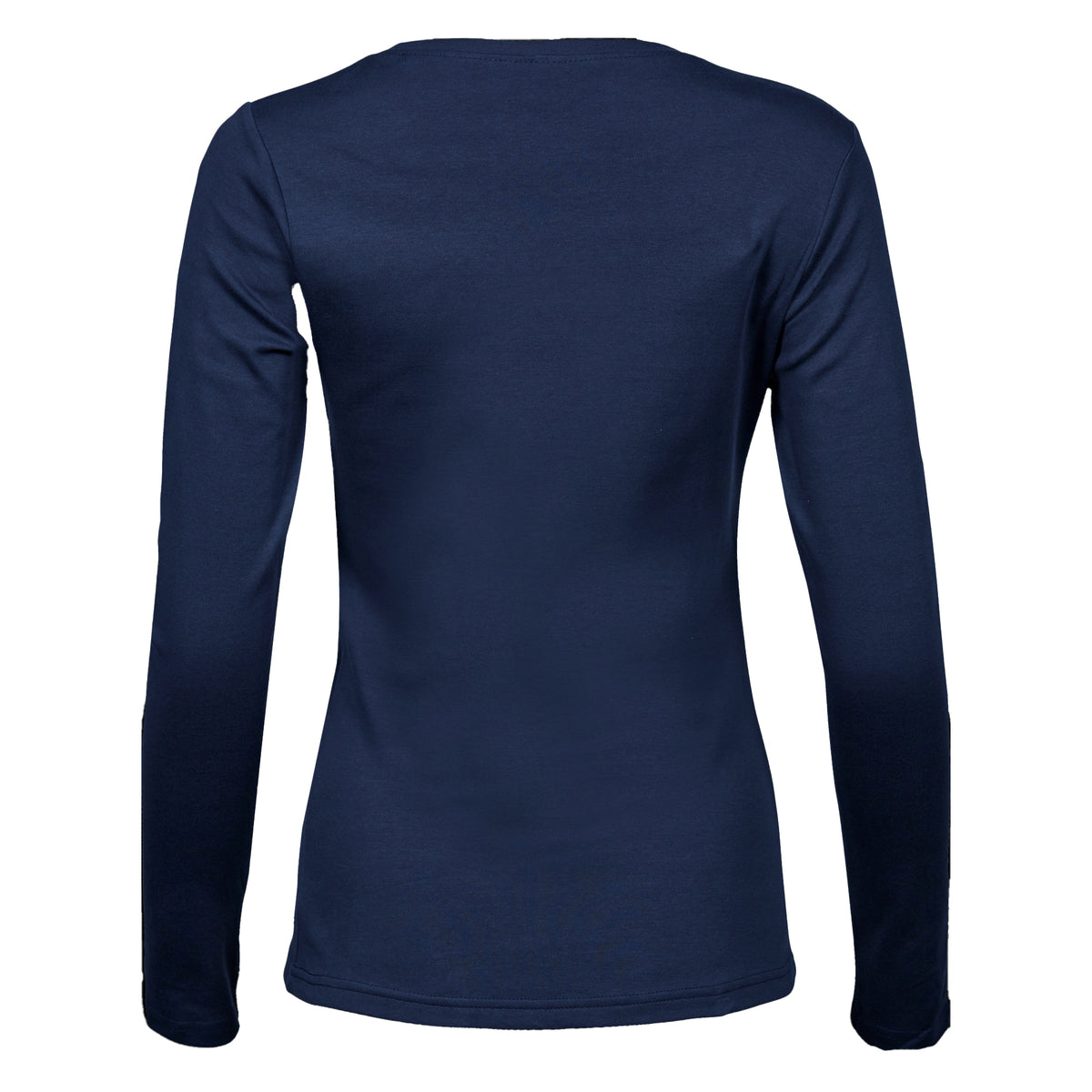 Navy - Back - Tee Jays Womens-Ladies Interlock Long-Sleeved T-Shirt