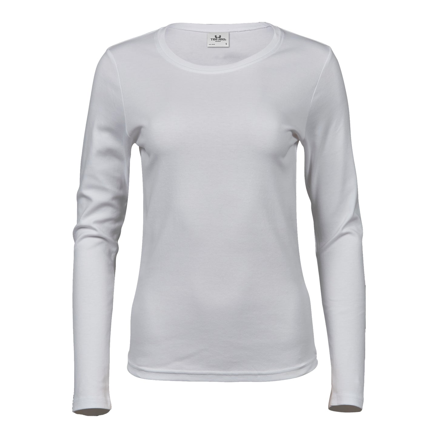 White - Front - Tee Jays Womens-Ladies Interlock Long-Sleeved T-Shirt