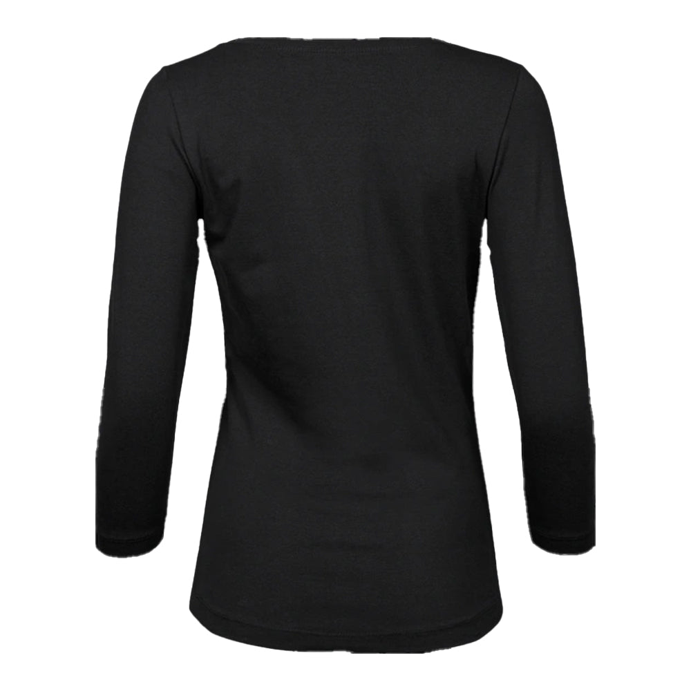 Black - Back - Tee Jays Womens-Ladies 3-4 Sleeve T-Shirt
