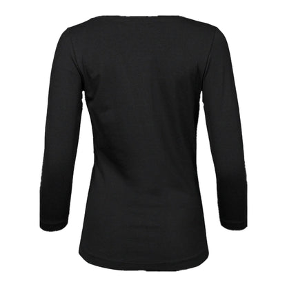 Black - Back - Tee Jays Womens-Ladies 3-4 Sleeve T-Shirt