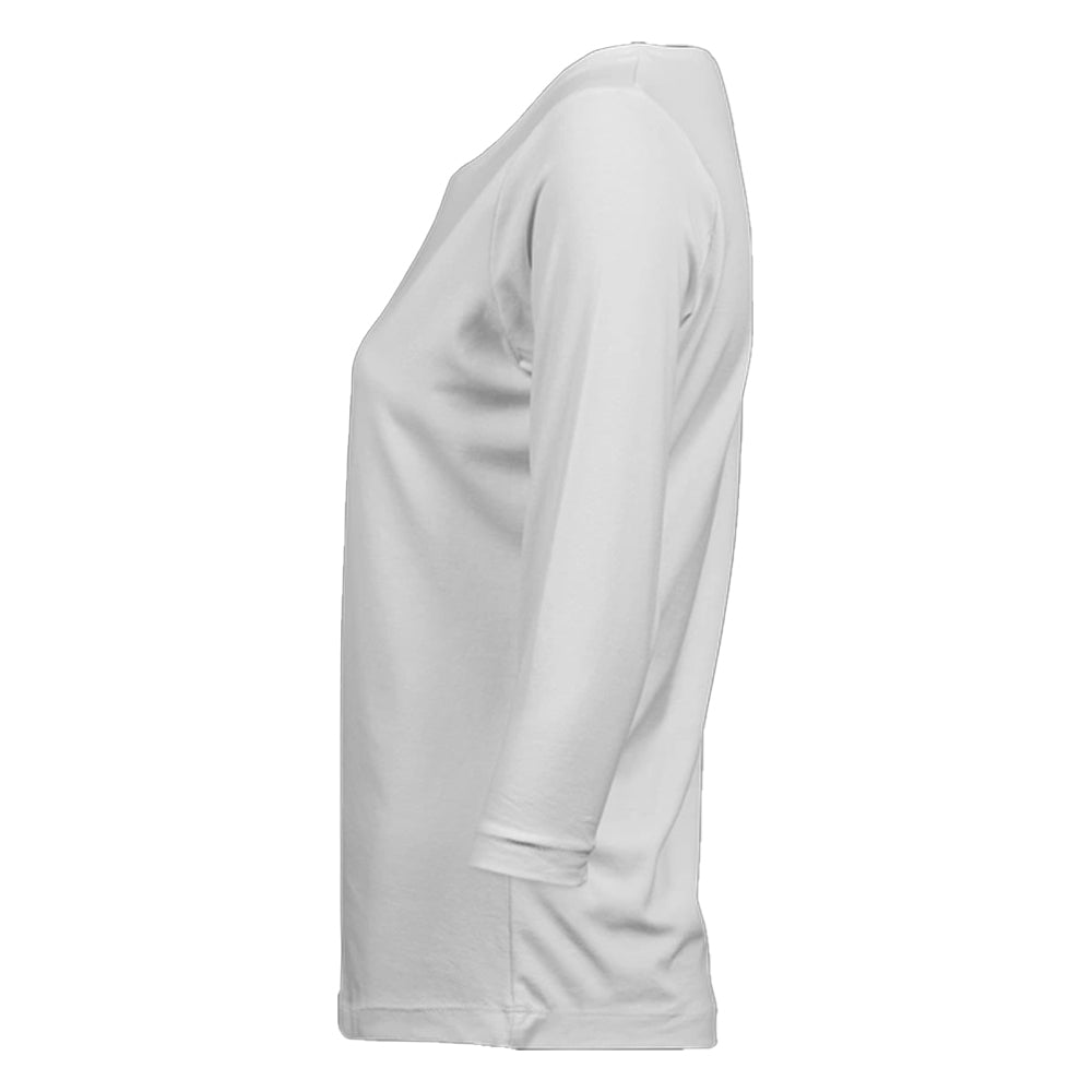 White - Side - Tee Jays Womens-Ladies 3-4 Sleeve T-Shirt