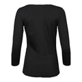 Black - Back - Tee Jays Womens-Ladies 3-4 Sleeve T-Shirt