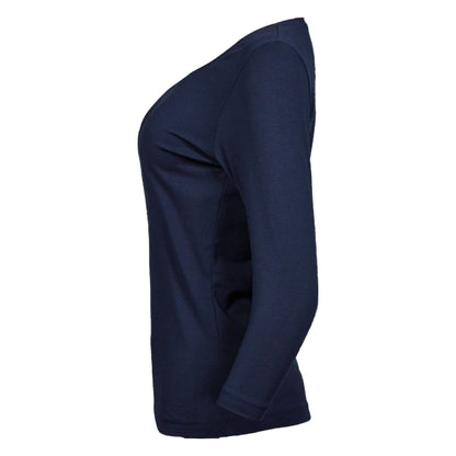 Navy - Side - Tee Jays Womens-Ladies 3-4 Sleeve T-Shirt