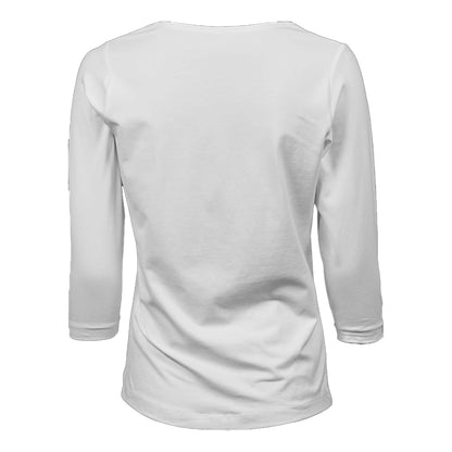 White - Back - Tee Jays Womens-Ladies 3-4 Sleeve T-Shirt