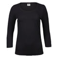 Black - Front - Tee Jays Womens-Ladies 3-4 Sleeve T-Shirt