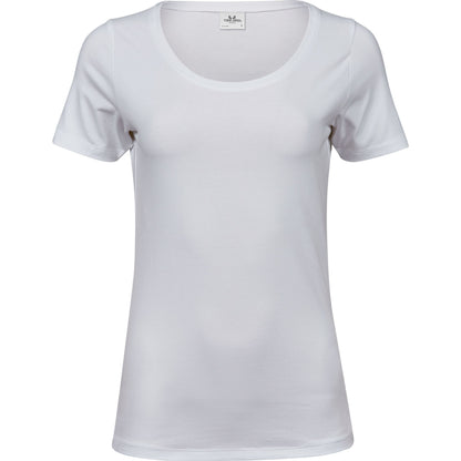 White - Front - Tee Jays Womens-Ladies Stretch T-Shirt