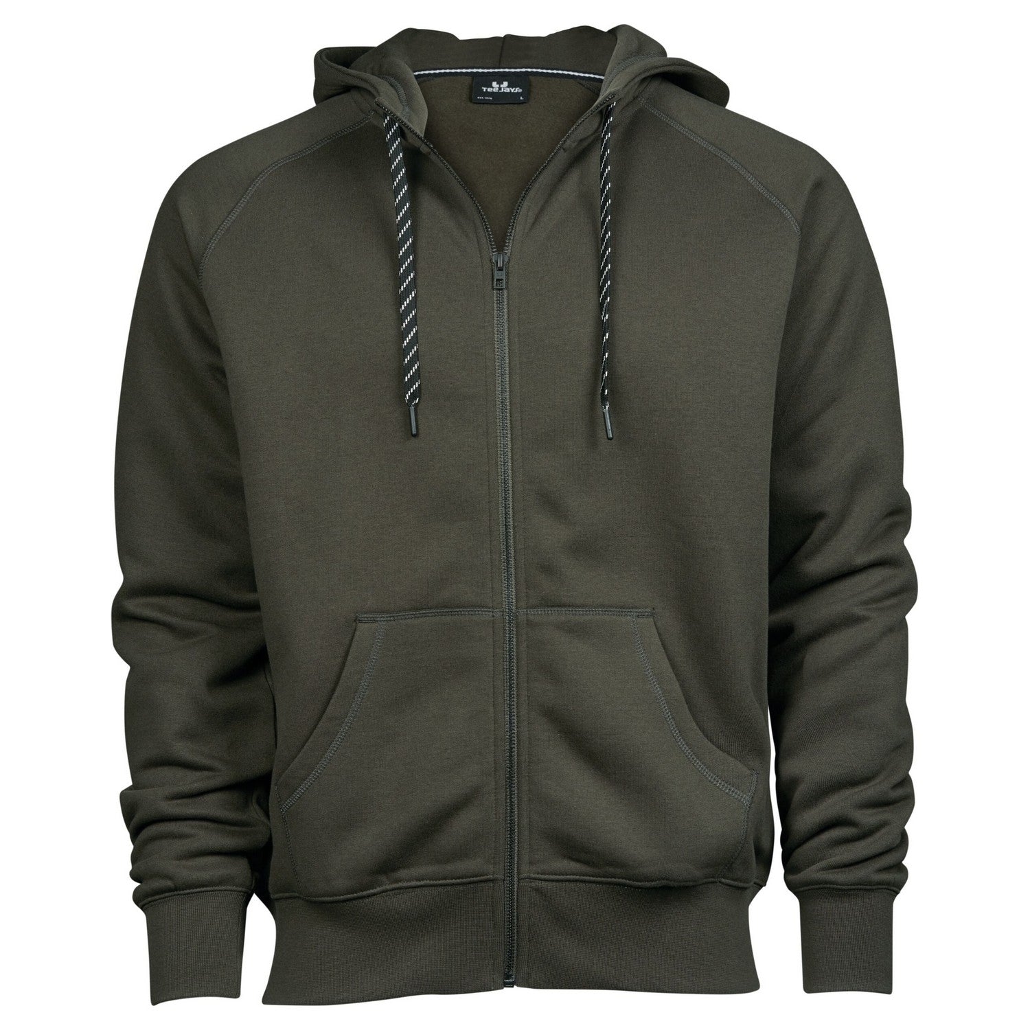 Deep Green - Front - Tee Jays Mens Fashion Full Zip Hoodie