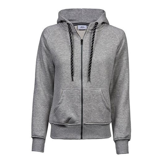 Grey Heather - Front - Tee Jays Womens-Ladies Fashion Full Zip Hoodie