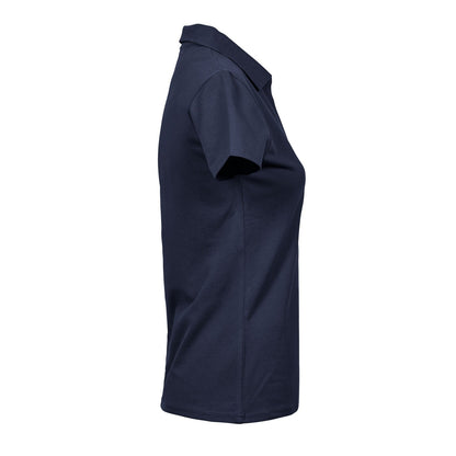 Navy - Side - Tee Jays Womens-Ladies Luxury Stretch Polo Shirt
