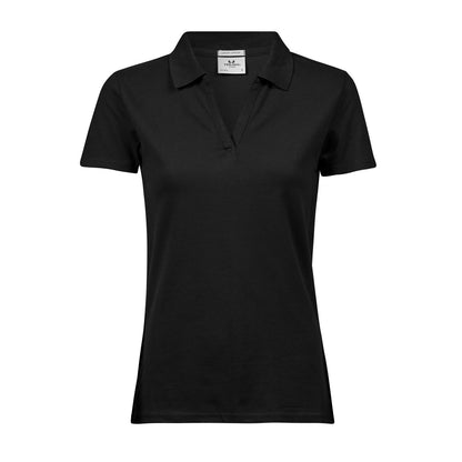 Black - Front - Tee Jays Womens-Ladies Luxury Stretch Polo Shirt