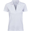White - Front - Tee Jays Womens-Ladies Luxury Stretch Polo Shirt