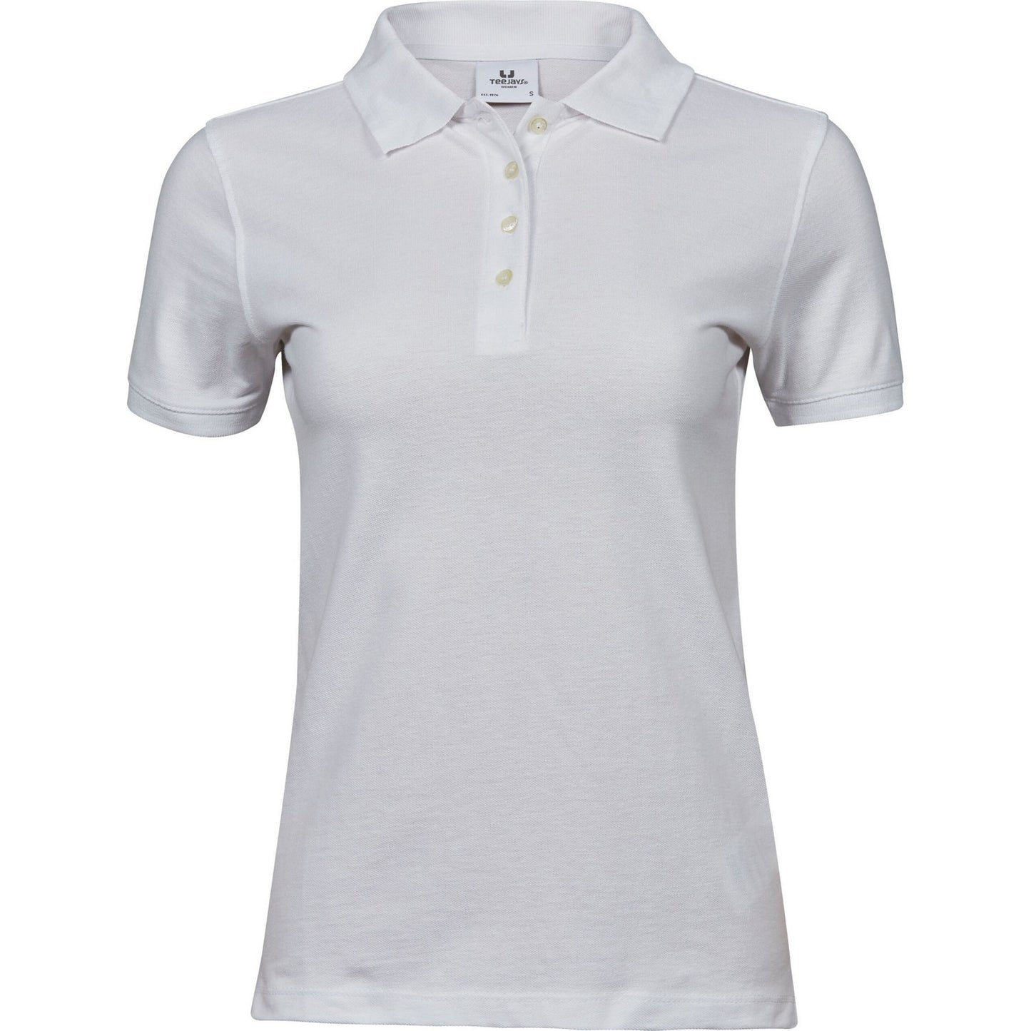 White - Front - Tee Jays Womens-Ladies Heavy Polo Shirt