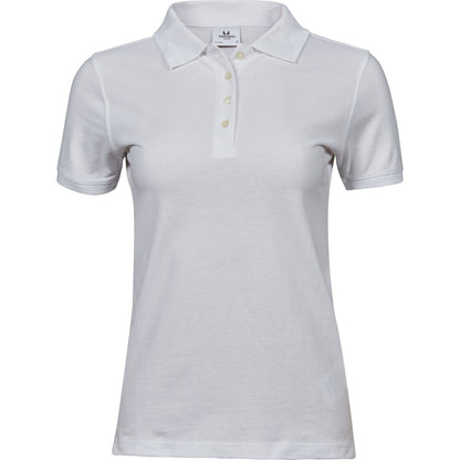 White - Front - Tee Jays Womens-Ladies Heavy Polo Shirt