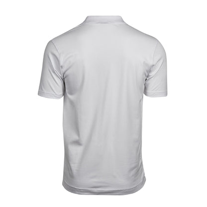 White - Back - Tee Jays Mens Luxury Stretch V Neck Polo Shirt