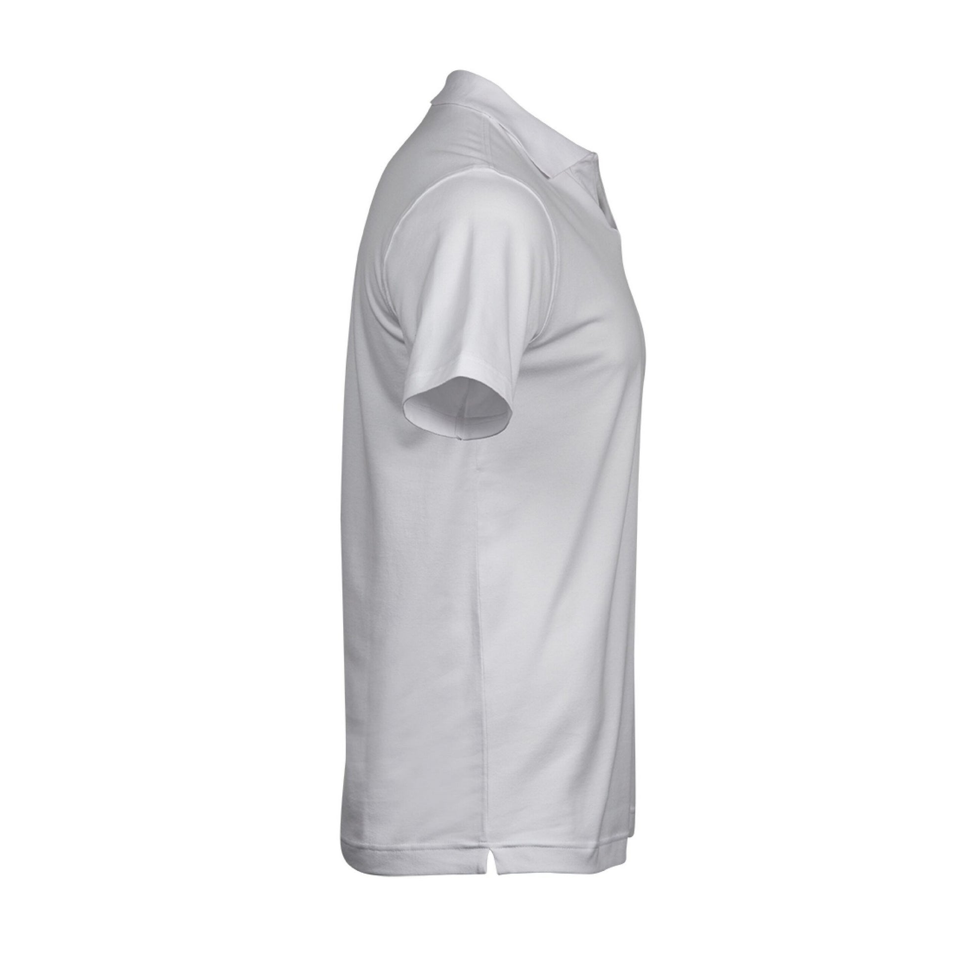 White - Side - Tee Jays Mens Luxury Stretch V Neck Polo Shirt