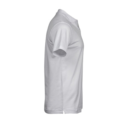 White - Side - Tee Jays Mens Luxury Stretch V Neck Polo Shirt