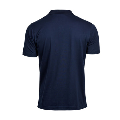 Navy - Back - Tee Jays Mens Luxury Stretch V Neck Polo Shirt
