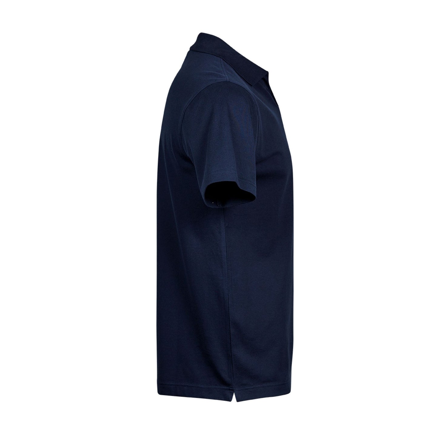 Navy - Side - Tee Jays Mens Luxury Stretch V Neck Polo Shirt