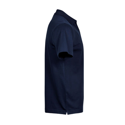 Navy - Side - Tee Jays Mens Luxury Stretch V Neck Polo Shirt