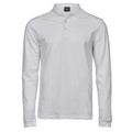 White - Front - Tee Jays Mens Luxury Stretch Long-Sleeved Polo Shirt
