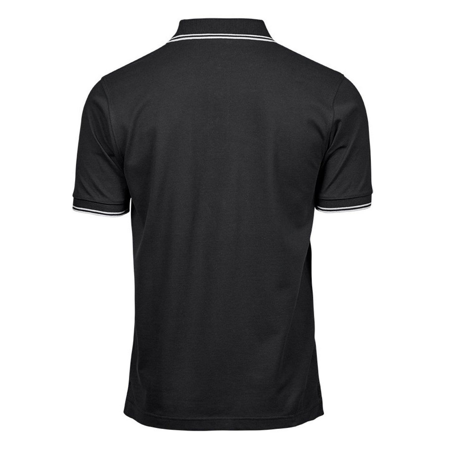 Black-White - Back - Tee Jays Mens Luxury Stripe Polo Shirt
