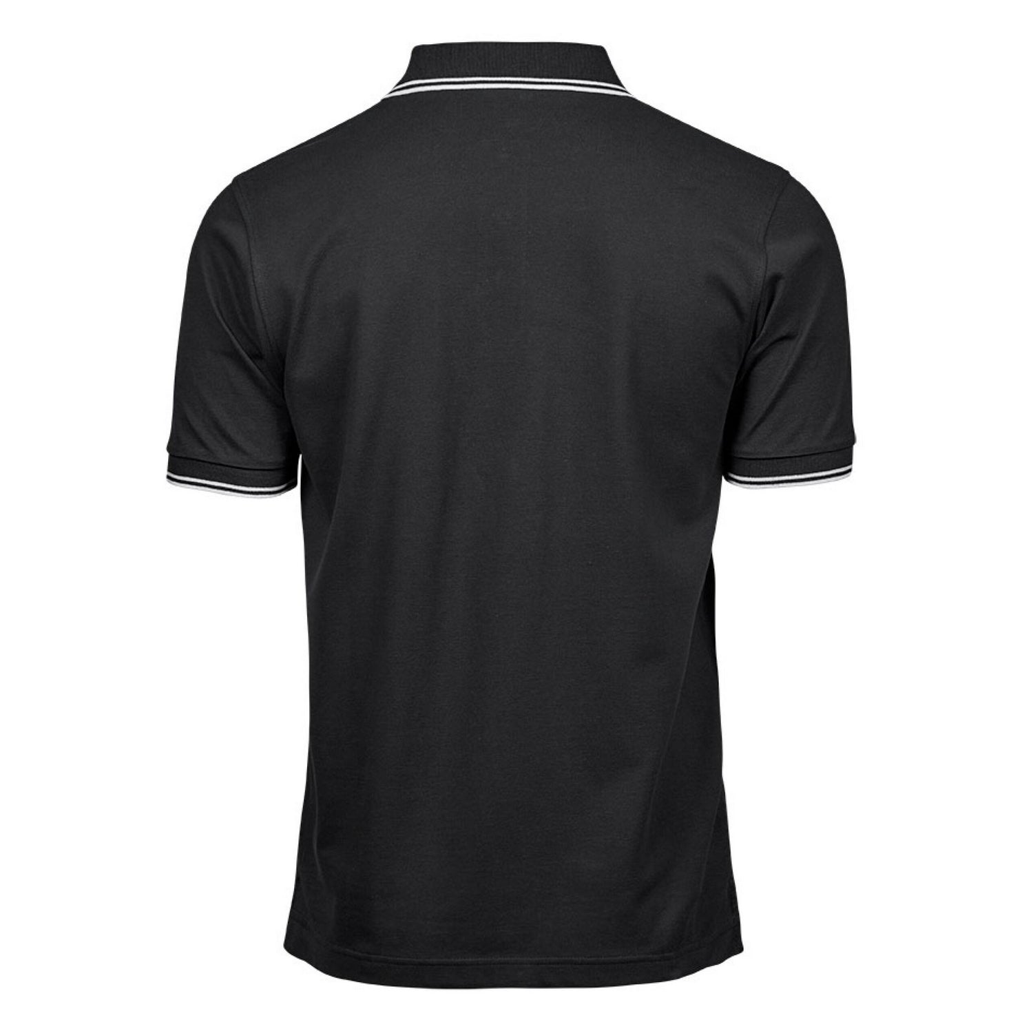 Black-White - Back - Tee Jays Mens Luxury Stripe Polo Shirt