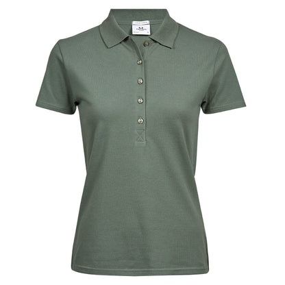 Leaf Green - Front - Tee Jays Womens-Ladies Luxury Stretch Polo Shirt