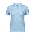 Light Blue - Front - Tee Jays Womens-Ladies Luxury Stretch Polo Shirt