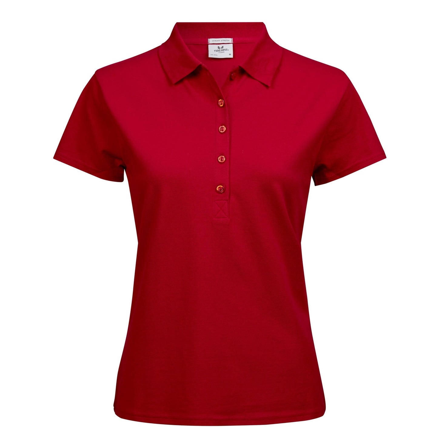 Red - Front - Tee Jays Womens-Ladies Luxury Stretch Polo Shirt