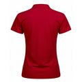 Red - Back - Tee Jays Womens-Ladies Luxury Stretch Polo Shirt