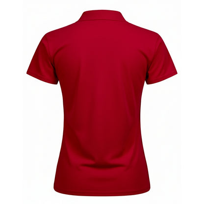 Red - Back - Tee Jays Womens-Ladies Luxury Stretch Polo Shirt