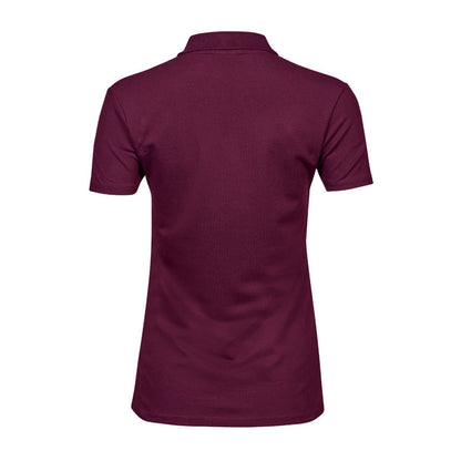 Wine - Back - Tee Jays Womens-Ladies Luxury Stretch Polo Shirt