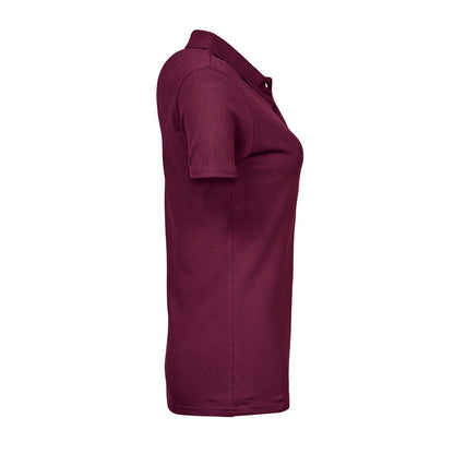 Wine - Side - Tee Jays Womens-Ladies Luxury Stretch Polo Shirt