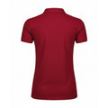 Deep Red - Back - Tee Jays Womens-Ladies Luxury Stretch Polo Shirt