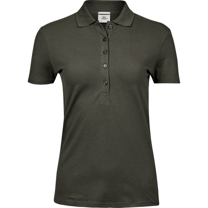 Deep Green - Front - Tee Jays Womens-Ladies Luxury Stretch Polo Shirt